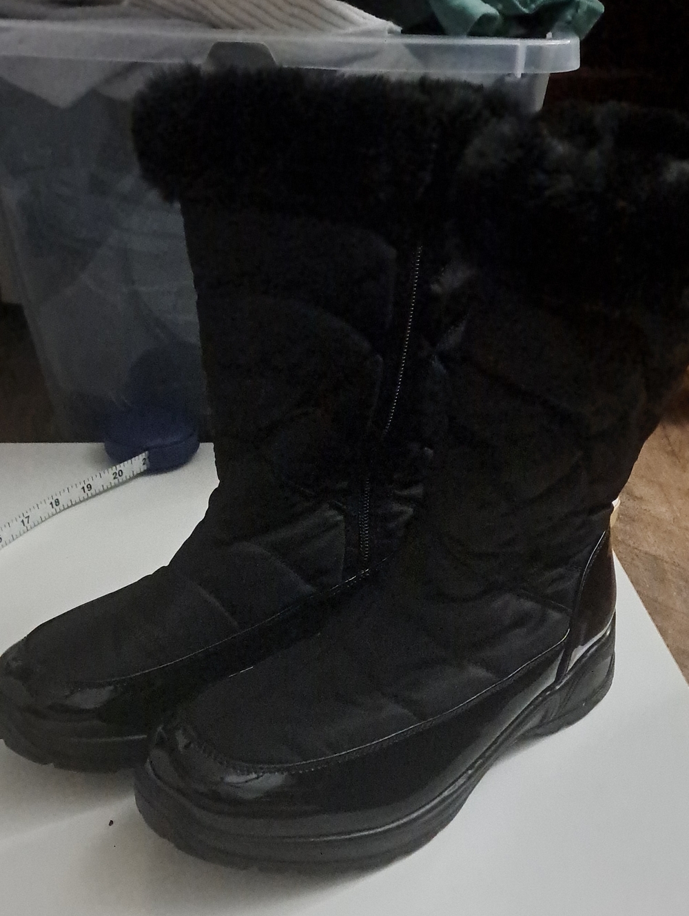 Macy's Black Quilted Faux-Fur Winter Boots